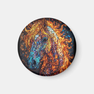 Aimant Conception de cheval en verre coloré