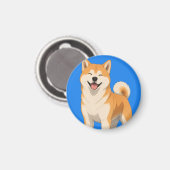 Aimant Conception de chien Akita heureux (Recto/Verso)