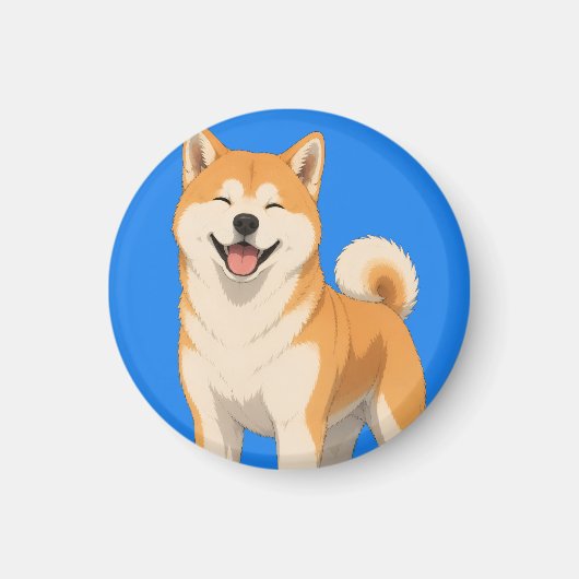 Aimant Conception de chien Akita heureux (Devant)