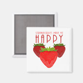 Aimant Conception de citation de fraise mignonne | Fruit (Recto/Verso)