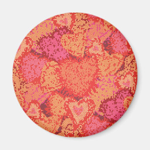 Aimant Conception de coeurs en mosaïque mignonne
