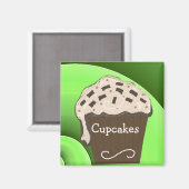Aimant Conception de cupcake mignonne (Recto/Verso)