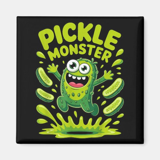 Aimant conception de dessin animé de monstre de cornichon (Devant)