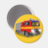 Aimant Conception de dessin du moteur cool d'incendie pou (Recto/Verso)