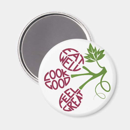 Aimant Conception de devis pour aliments sains pour la mo (Recto/Verso)