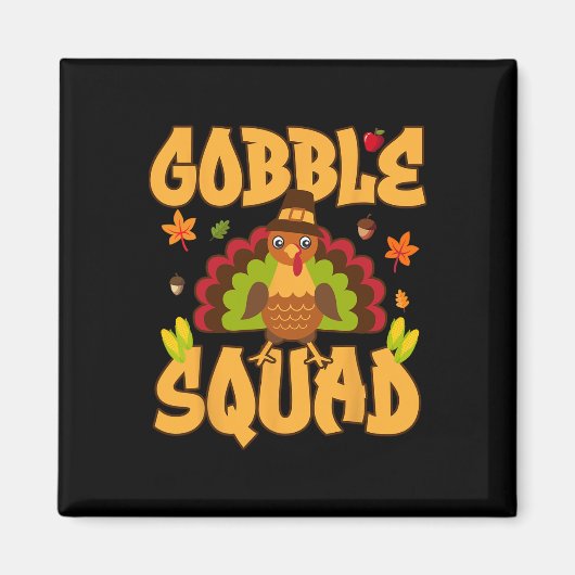 Aimant Conception de dinde de la brigade Gobble - Brigade (Devant)