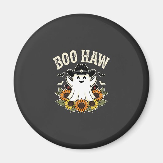 Aimant Conception de fantôme Halloween Western Boo Haw (Devant)