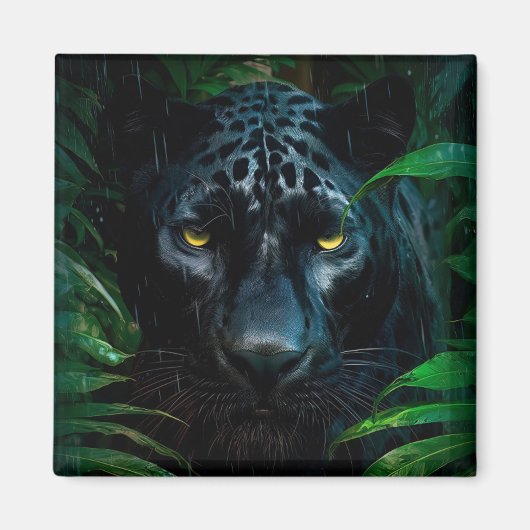 Aimant Conception de faune de jungle de panthère noire my (Devant)