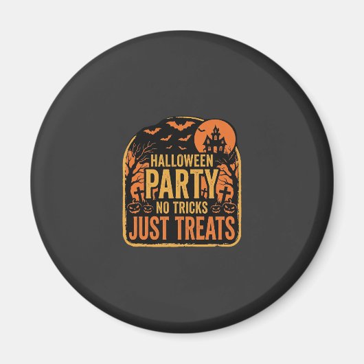 Aimant Conception de fête d'Halloween pas de tours juste (Devant)