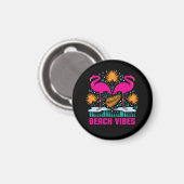 Aimant Conception de flamants roses de vibes de plage (Recto/Verso)