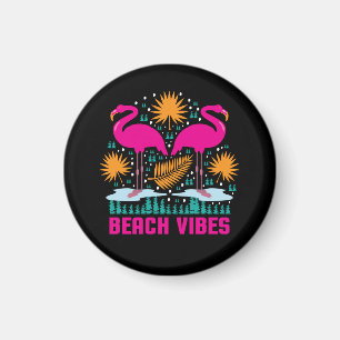 Aimant Conception de flamants roses de vibes de plage
