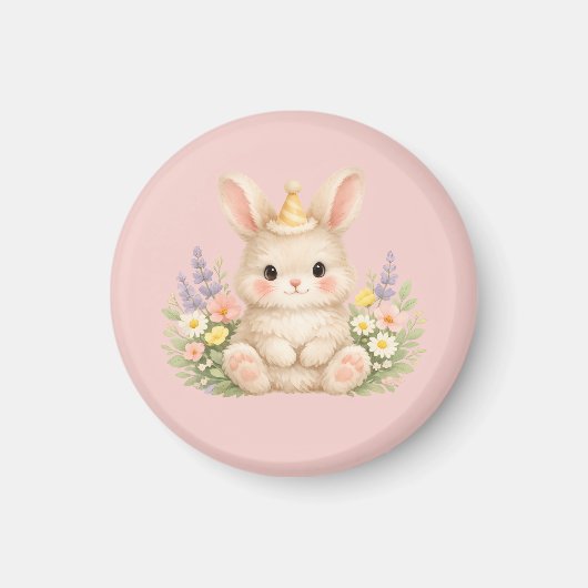 Aimant Conception de fleur sauvage de lapin duveteux pour (Devant)