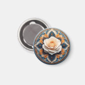 Aimant Conception de fleurs blanches, cadeau pour elle (Recto/Verso)