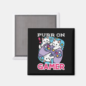 Aimant Conception de gamer de chat - Purr sur Gamer Joyst (Recto/Verso)