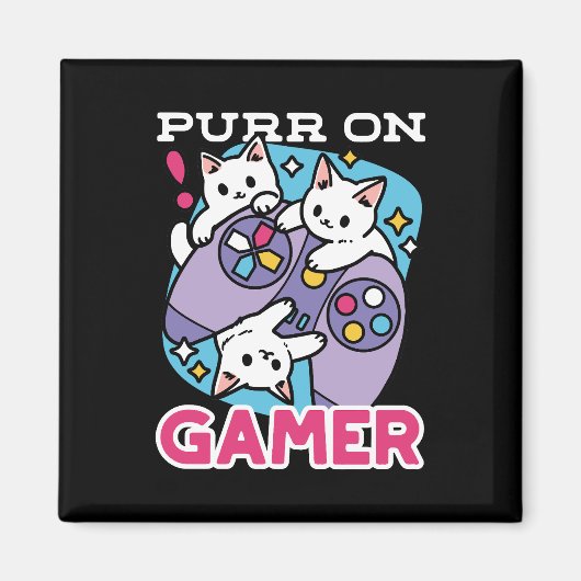 Aimant Conception de gamer de chat - Purr sur Gamer Joyst (Devant)