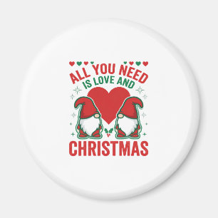 Aimant Conception de gnome de Noël amour cœur Santa