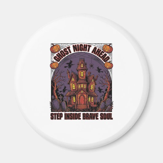 Aimant Conception de gravure vintage Halloween Maison han (Devant)