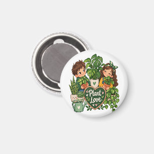 Aimant Conception de jardinage d'amour de plante mignonne