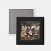 Aimant Conception de jour de Pâques de chat drôle hommes (Recto/Verso)