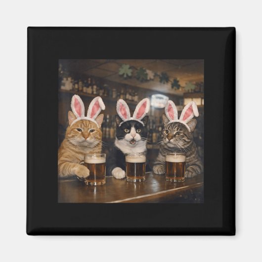 Aimant Conception de jour de Pâques de chat drôle hommes (Devant)