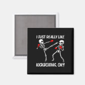 Aimant Conception de kickboxing cool pour hommes femmes K (Recto/Verso)