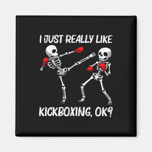 Aimant Conception de kickboxing cool pour hommes femmes K (Devant)