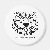 Aimant Conception de la fête du Nouvel An (Devant)