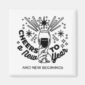 Aimant Conception de la fête du Nouvel An (Devant)