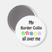 Aimant Conception de la promenade Collie Bordure (Recto/Verso)