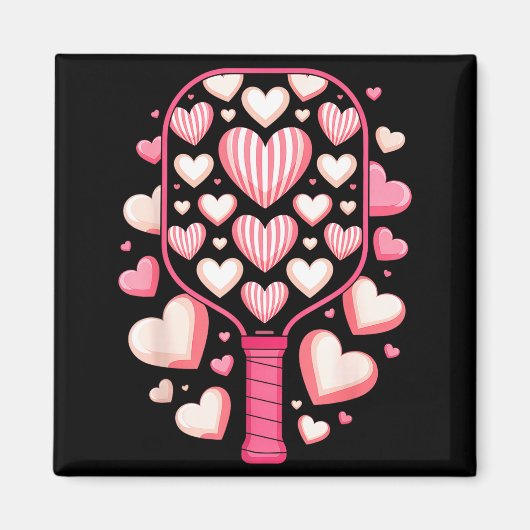 Aimant Conception de la Saint-Valentin cœur de pickleball (Devant)