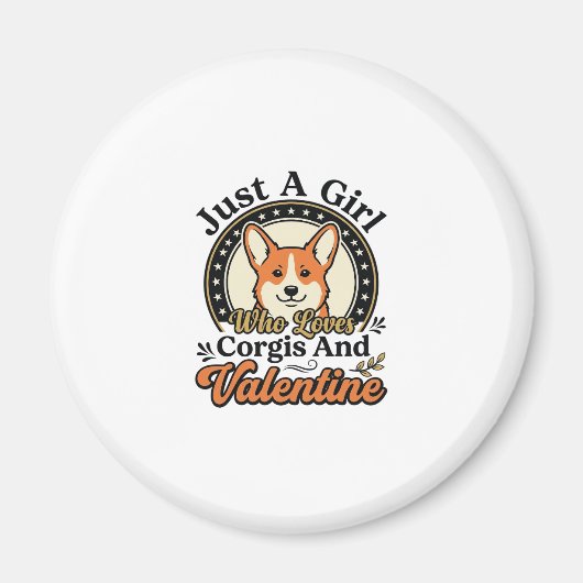 Aimant Conception de la Saint-Valentin Corgi pour les ama (Devant)
