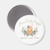 Aimant Conception de l'amour du café pour maman au quotid (Recto/Verso)