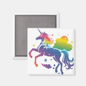 Aimant Conception de licorne de couleur arc-en-ciel (Recto/Verso)