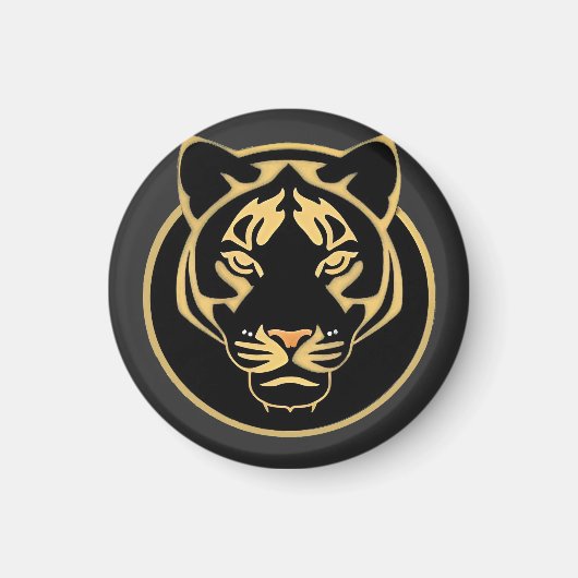 Aimant Conception de logo de tigre doré stylisé (Devant)