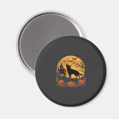 Aimant Conception de lune de Halloween de berger allemand (Recto/Verso)