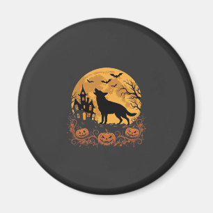 Aimant Conception de lune de Halloween de berger allemand