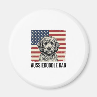 Aimant Conception de maillot de chien vintage patriotique