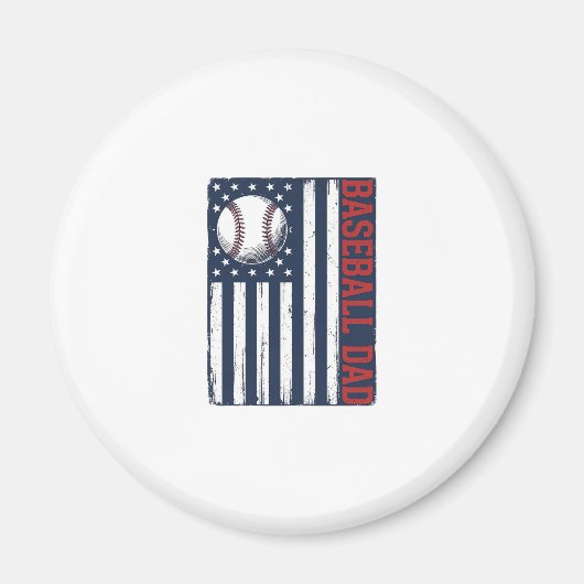 Aimant Conception de maillot de drapeau de papa de baseba (Devant)