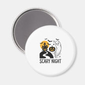 Aimant Conception de maison hantée Halloween de nuit effr (Recto/Verso)