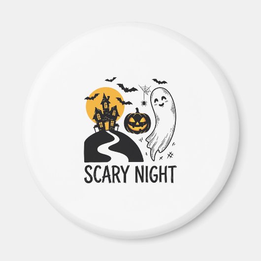 Aimant Conception de maison hantée Halloween de nuit effr (Devant)