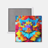 Aimant Conception de Mandala Florale colorée (Recto/Verso)