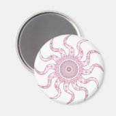 Aimant Conception de Mandala Soleil Rose (Recto/Verso)