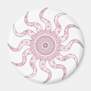 Aimant Conception de Mandala Soleil Rose