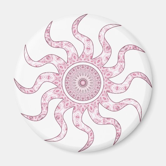 Aimant Conception de Mandala Soleil Rose (Devant)