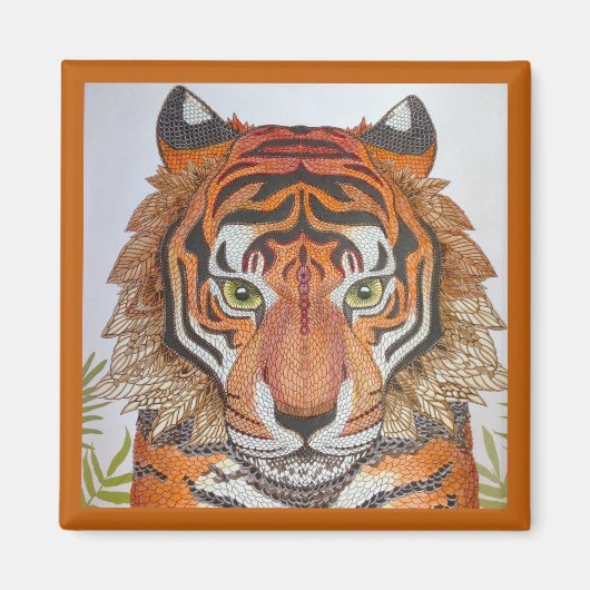 Aimant Conception de Mandala Tiger (Devant)