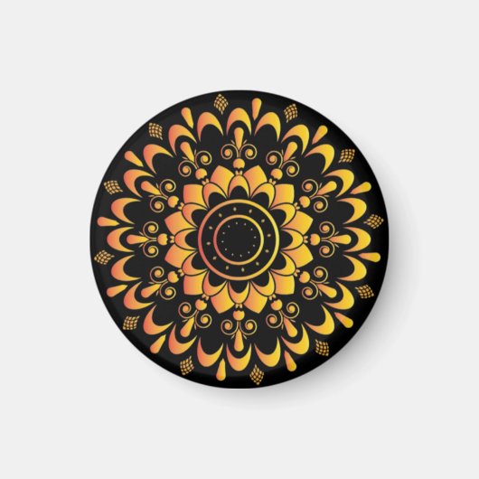 Aimant Conception de mandala unique doré-95747 (Devant)