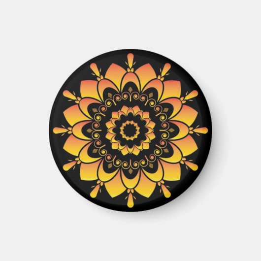 Aimant Conception de mandala unique doré-95748 (Devant)