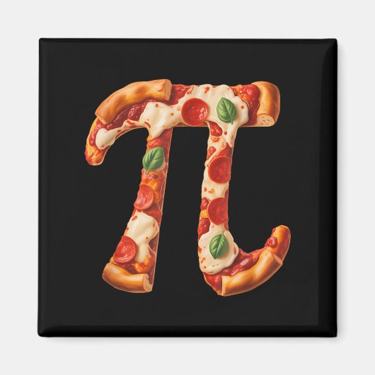 Aimant Conception de mathématiques de pizza de jour de Pi (Devant)