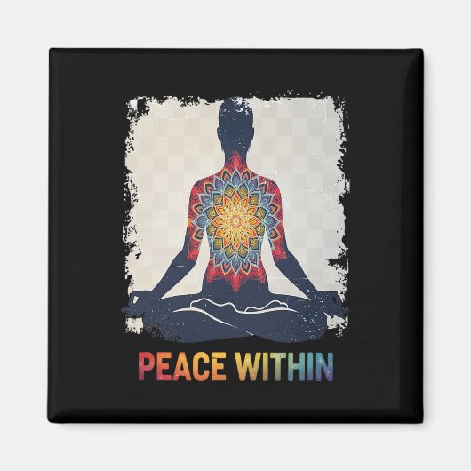 Aimant Conception de méditation de yoga mandala de paix i (Devant)