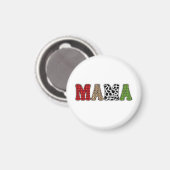 Aimant Conception de motif à carreaux de Mama Noël (Recto/Verso)